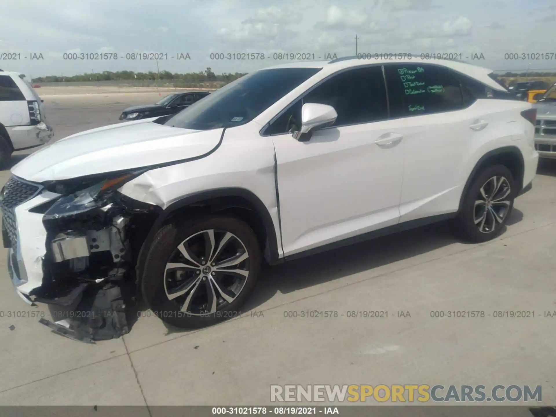 2 Photograph of a damaged car 2T2HZMAA3LC181608 LEXUS RX 2020