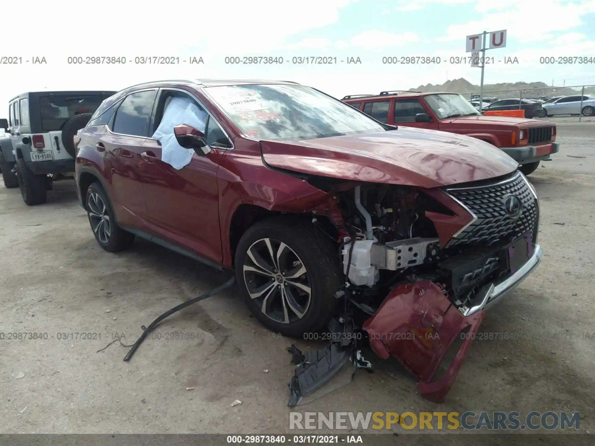 1 Photograph of a damaged car 2T2HZMAA8LC177327 LEXUS RX 2020