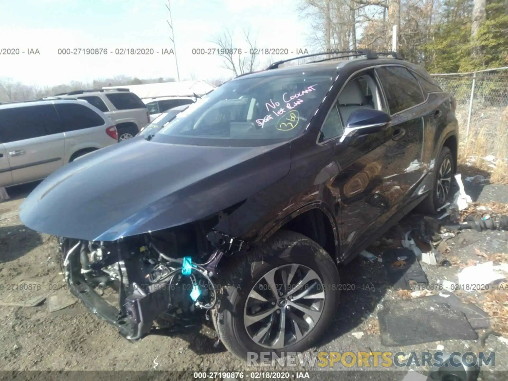 2 Photograph of a damaged car 2T2HZMDA9LC225963 LEXUS RX 2020