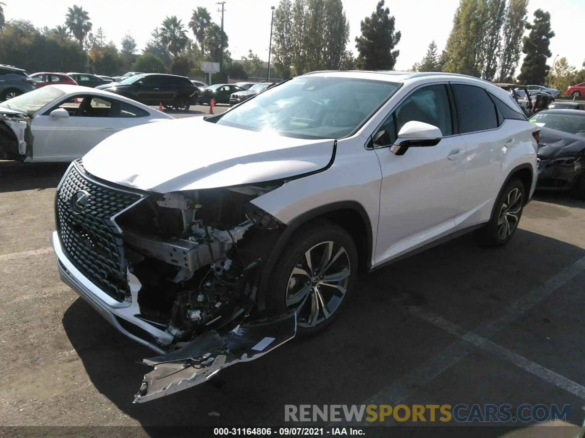 2 Photograph of a damaged car 2T2HZMDAXLC254629 LEXUS RX 2020