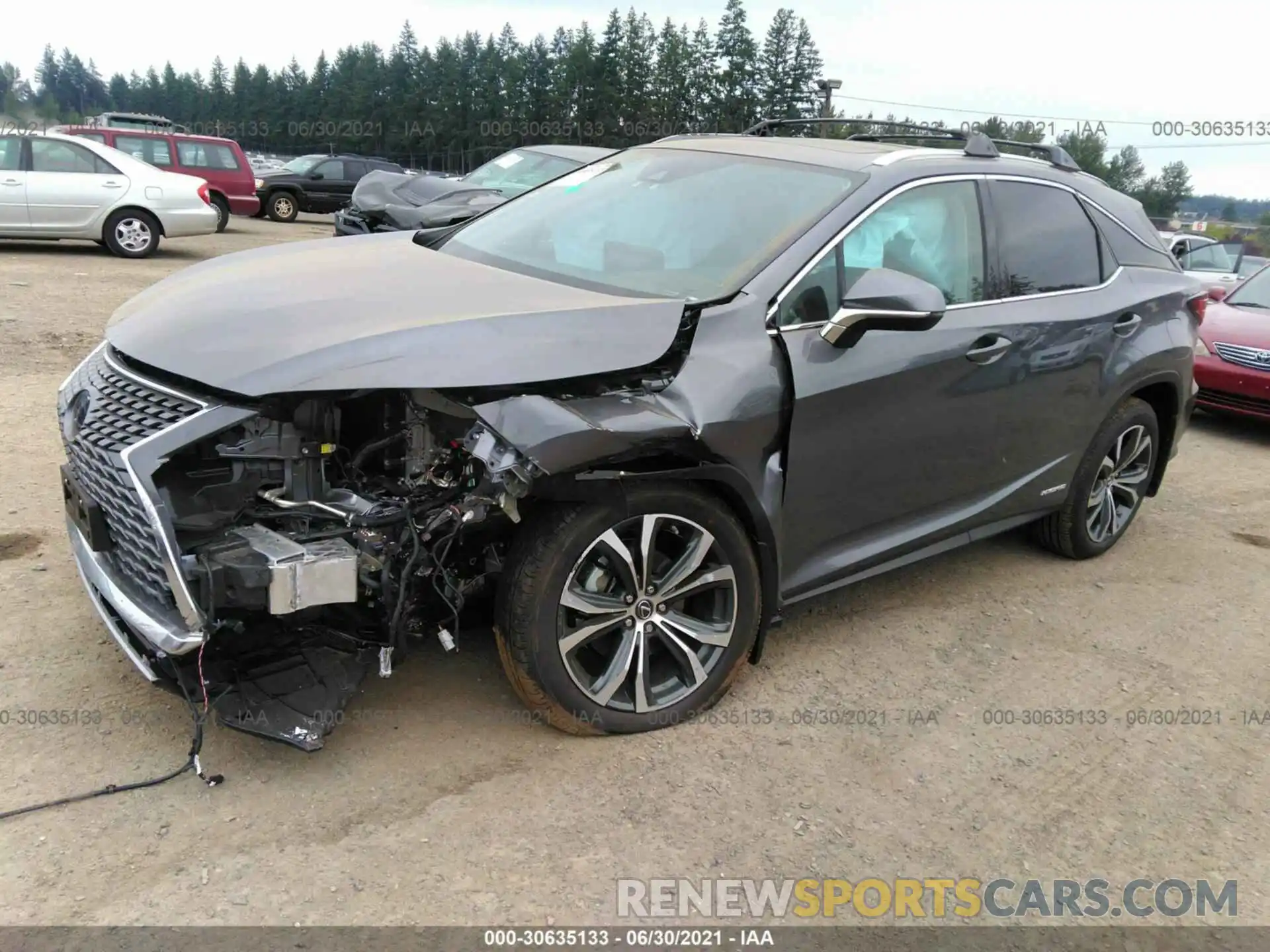 2 Photograph of a damaged car 2T2HGMDA9MC061654 LEXUS RX 2021