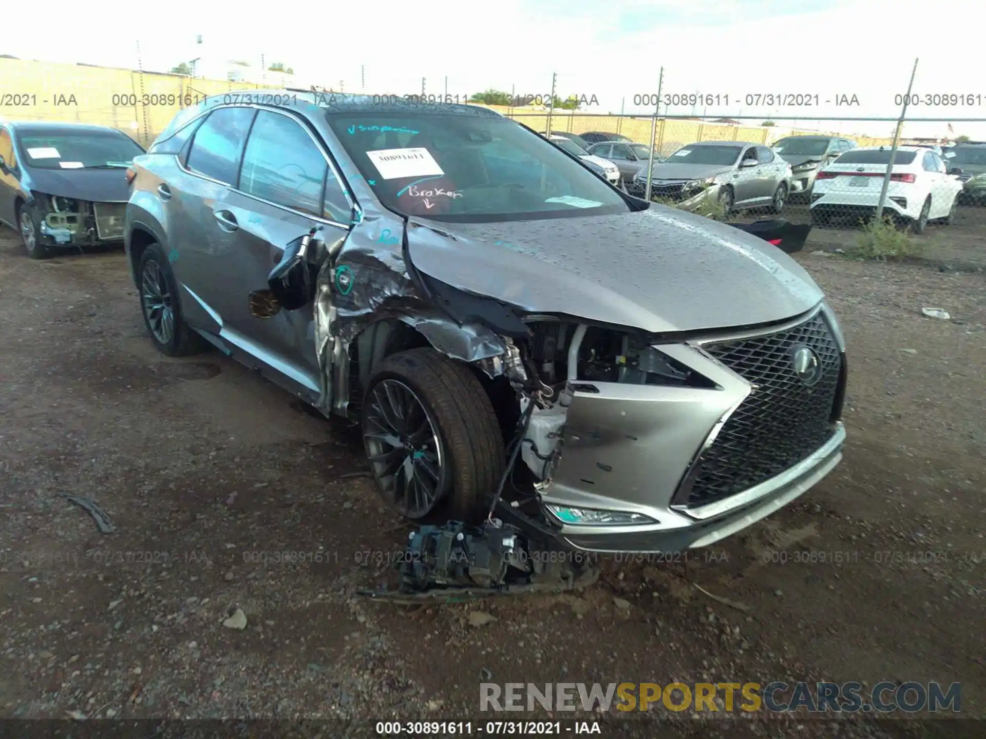 1 Photograph of a damaged car 2T2YZMDA1MC262748 LEXUS RX 2021