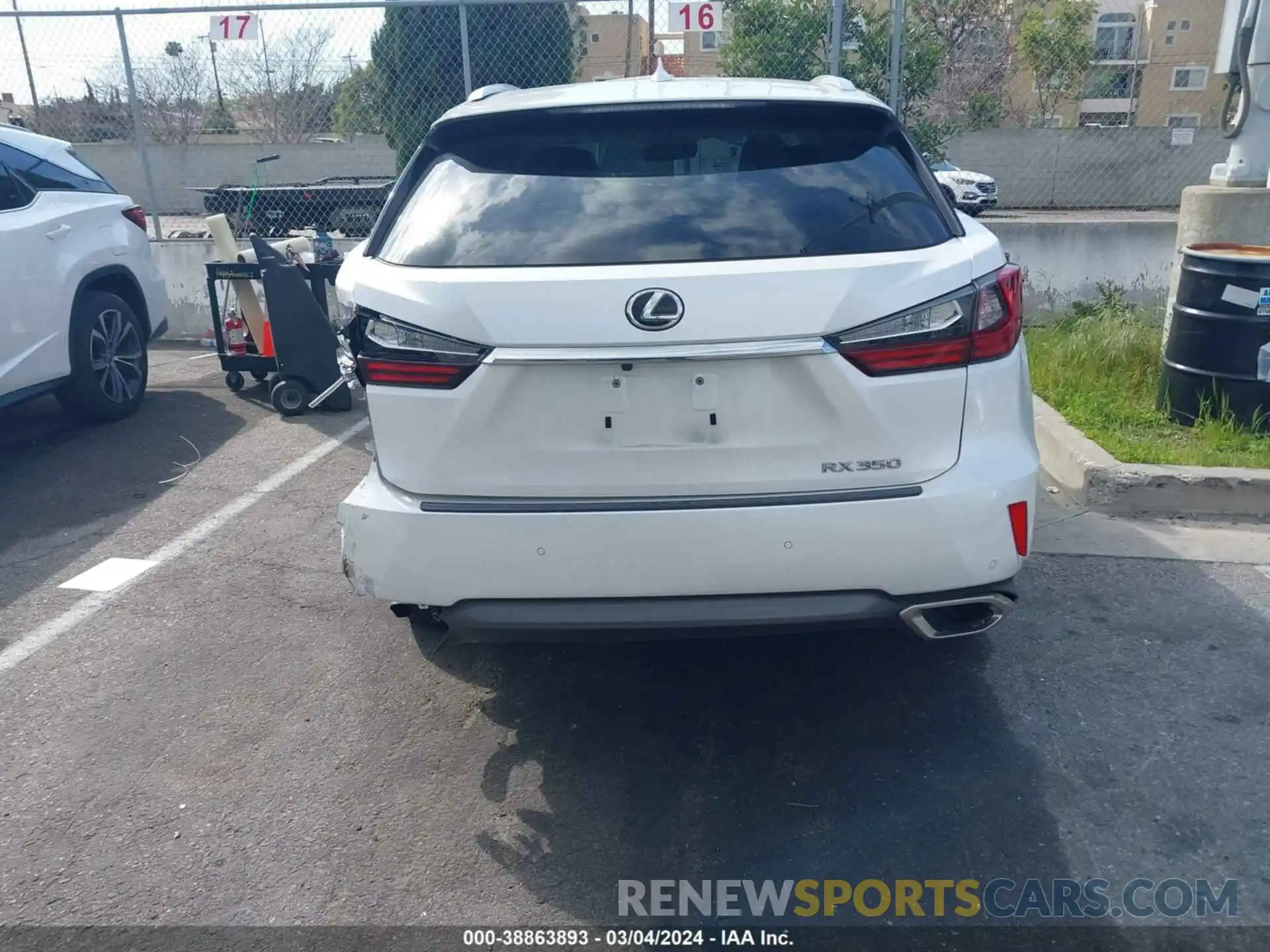 16 Photograph of a damaged car 2T2ZZMCA2KC139978 LEXUS RX 350 2019