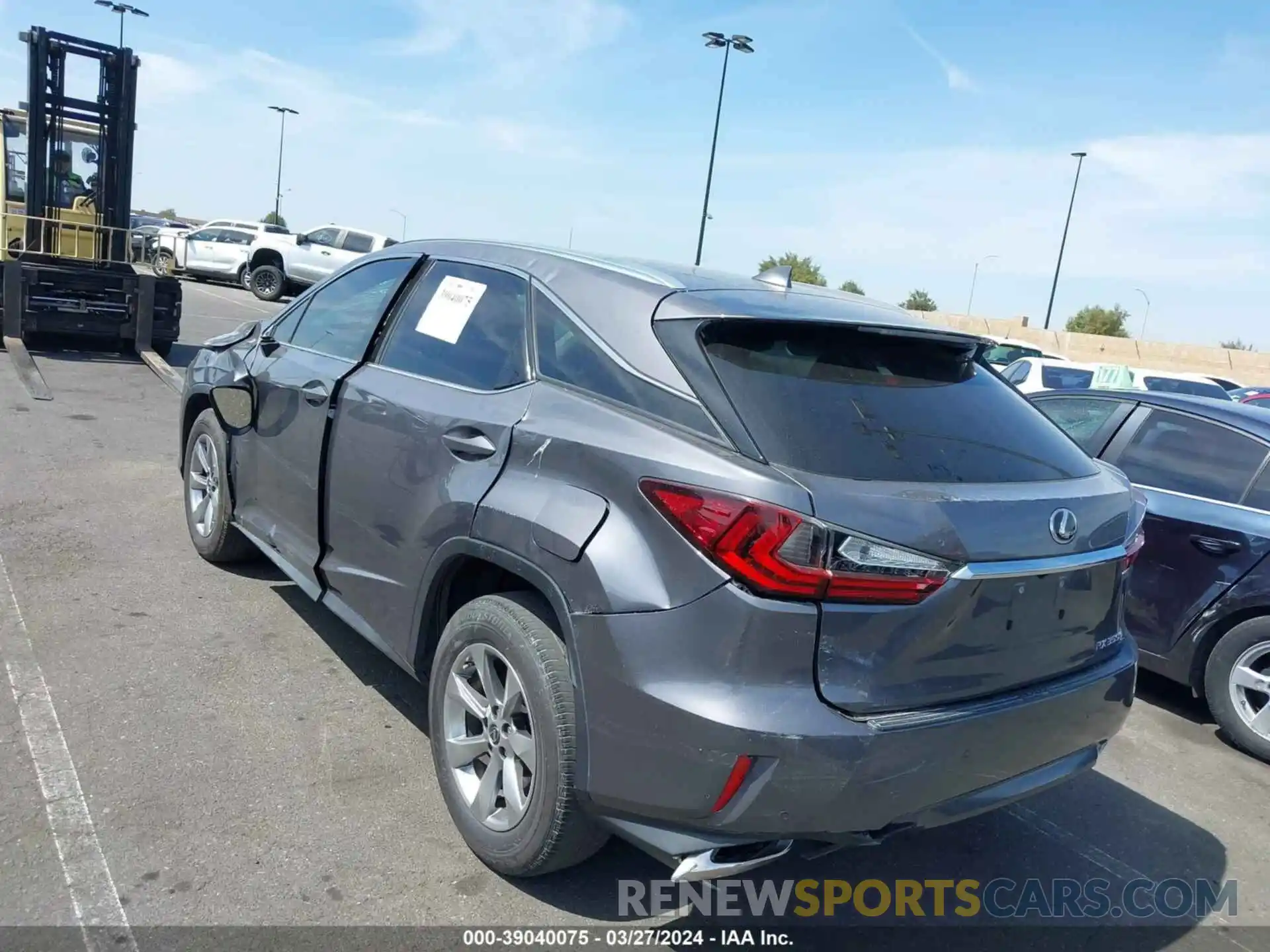 3 Photograph of a damaged car 2T2ZZMCA2KC147336 LEXUS RX 350 2019