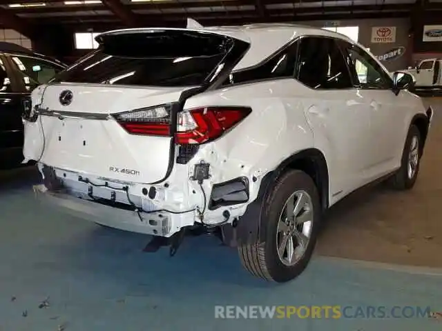 4 Photograph of a damaged car 2T2BGMCA8KC037639 LEXUS RX 450H BA 2019