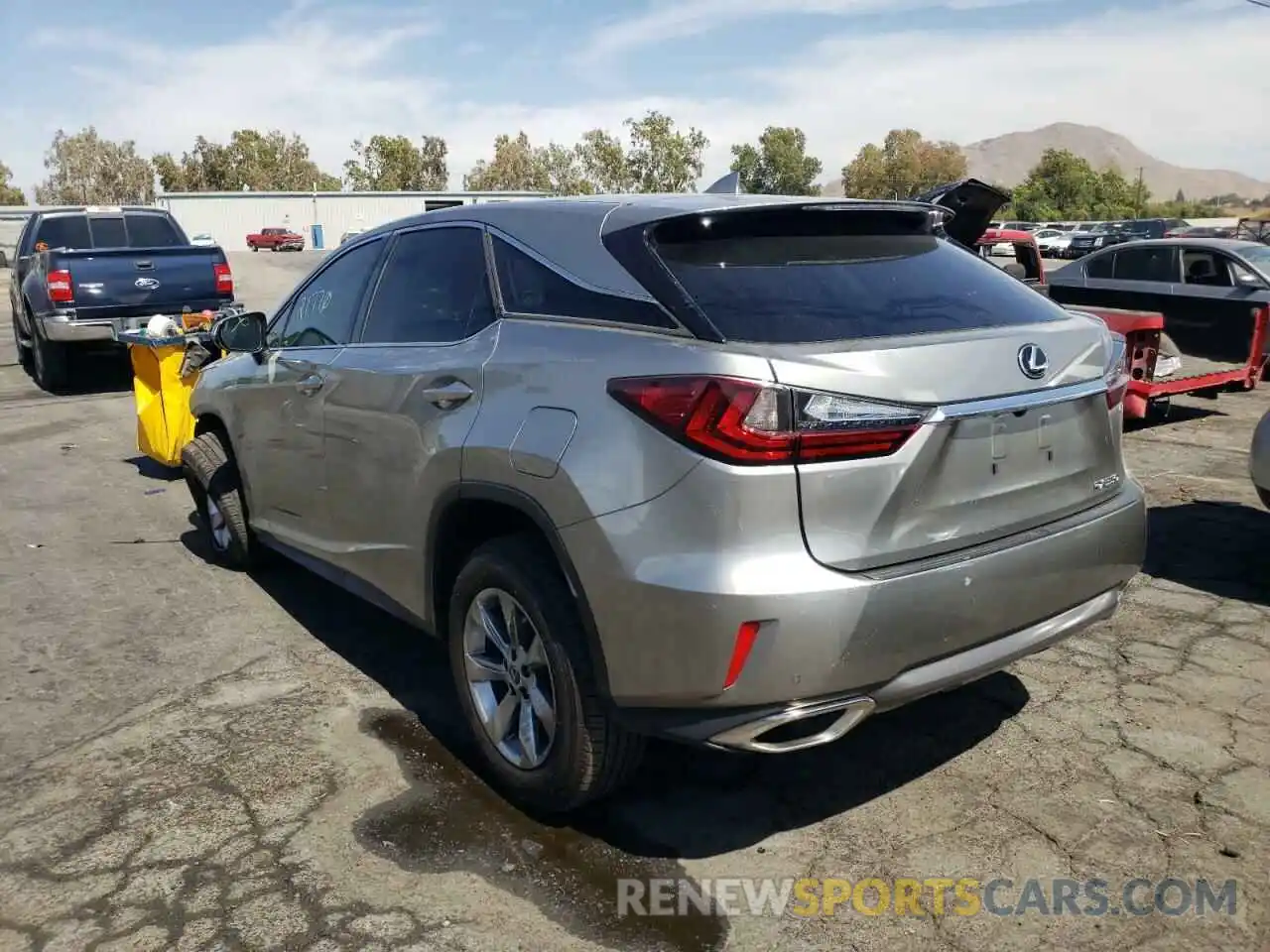 3 Photograph of a damaged car 2T2ZZMCA9KC149715 LEXUS RX350 2019