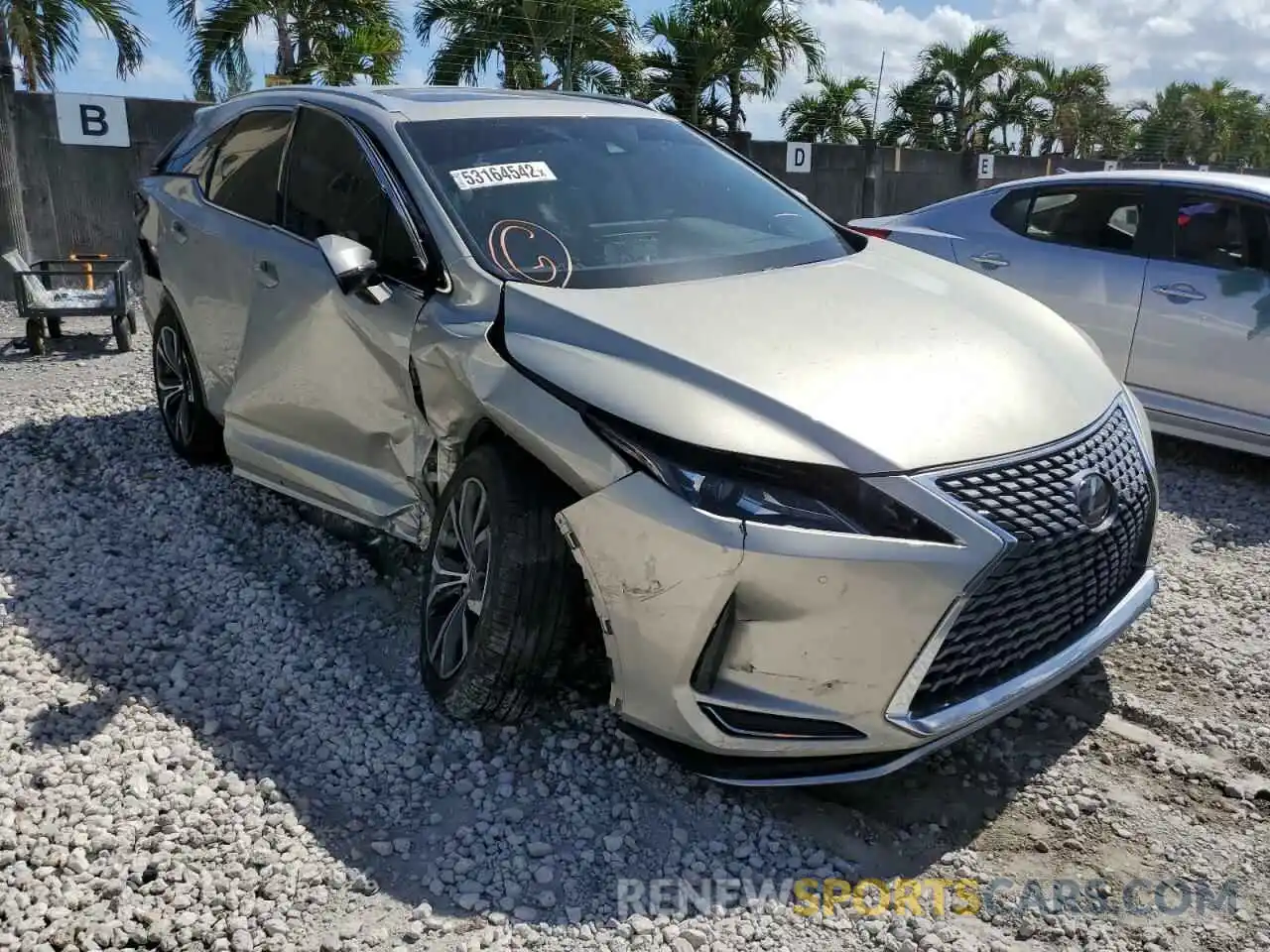 1 Photograph of a damaged car 2T2HZMAA5LC166852 LEXUS RX350 2020