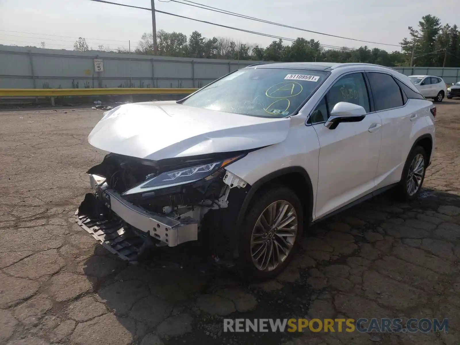 2 Photograph of a damaged car 2T2JZMDAXLC237167 LEXUS RX350 2020