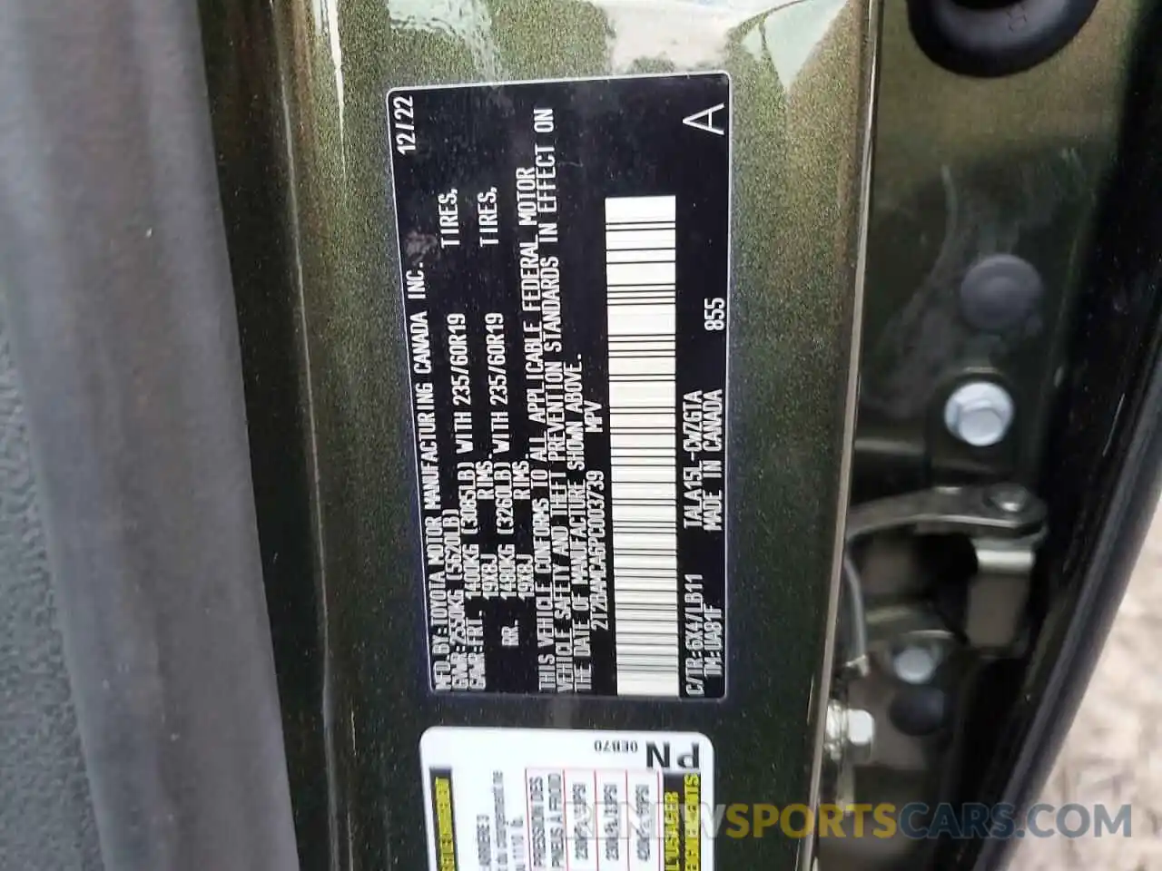 13 Фотография поврежденного автомобиля 2T2BAMCA6PC003739 LEXUS RX350 2023