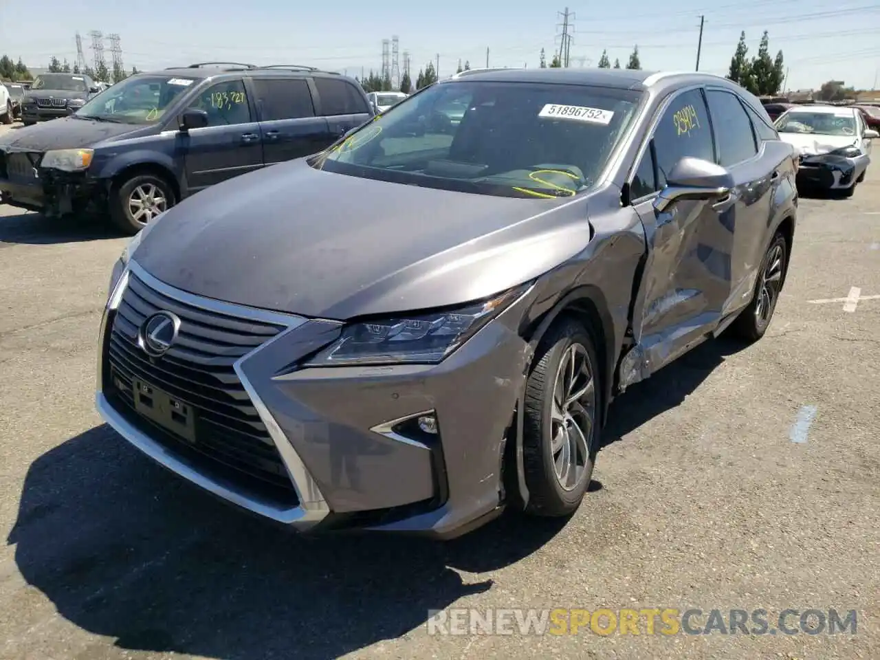 2 Photograph of a damaged car 2T2BGMCA7KC039835 LEXUS RX450 2019