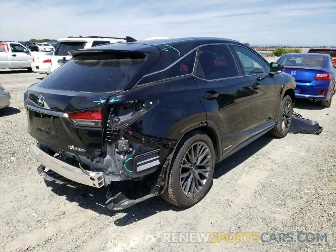 4 Фотография поврежденного автомобиля 2T2YGMDAXLC055733 LEXUS RX450 2020