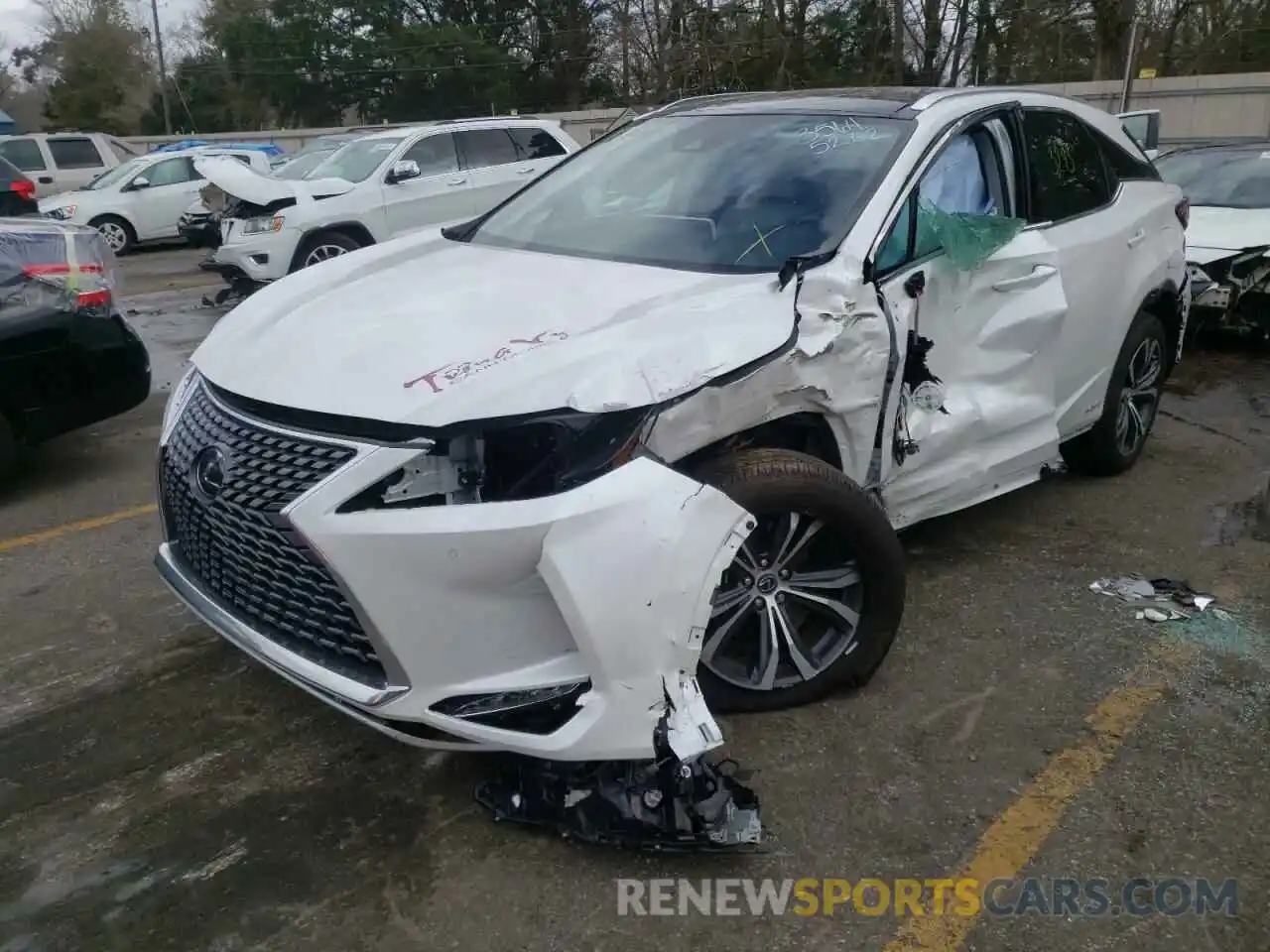 2 Фотография поврежденного автомобиля 2T2HGMDA1NC076425 LEXUS RX450 2022