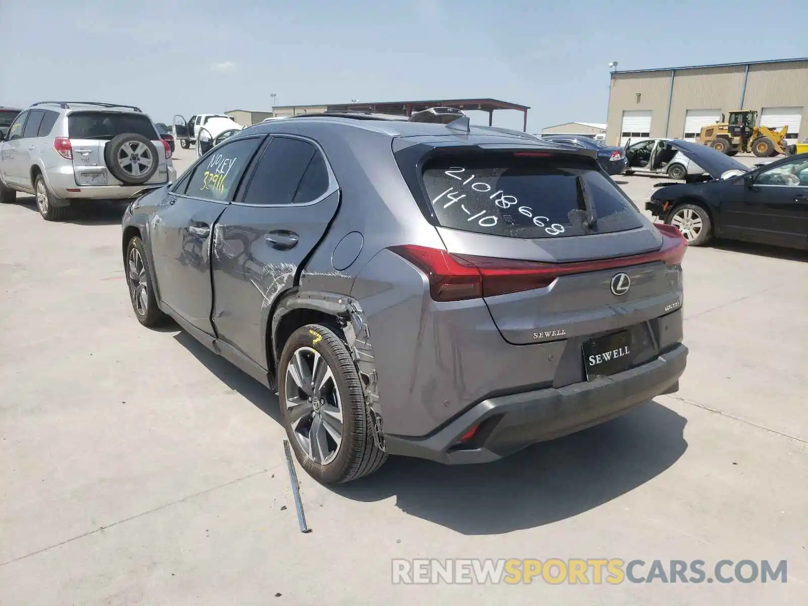 3 Фотография поврежденного автомобиля JTHX3JBH8M2032136 LEXUS UX 200 2021