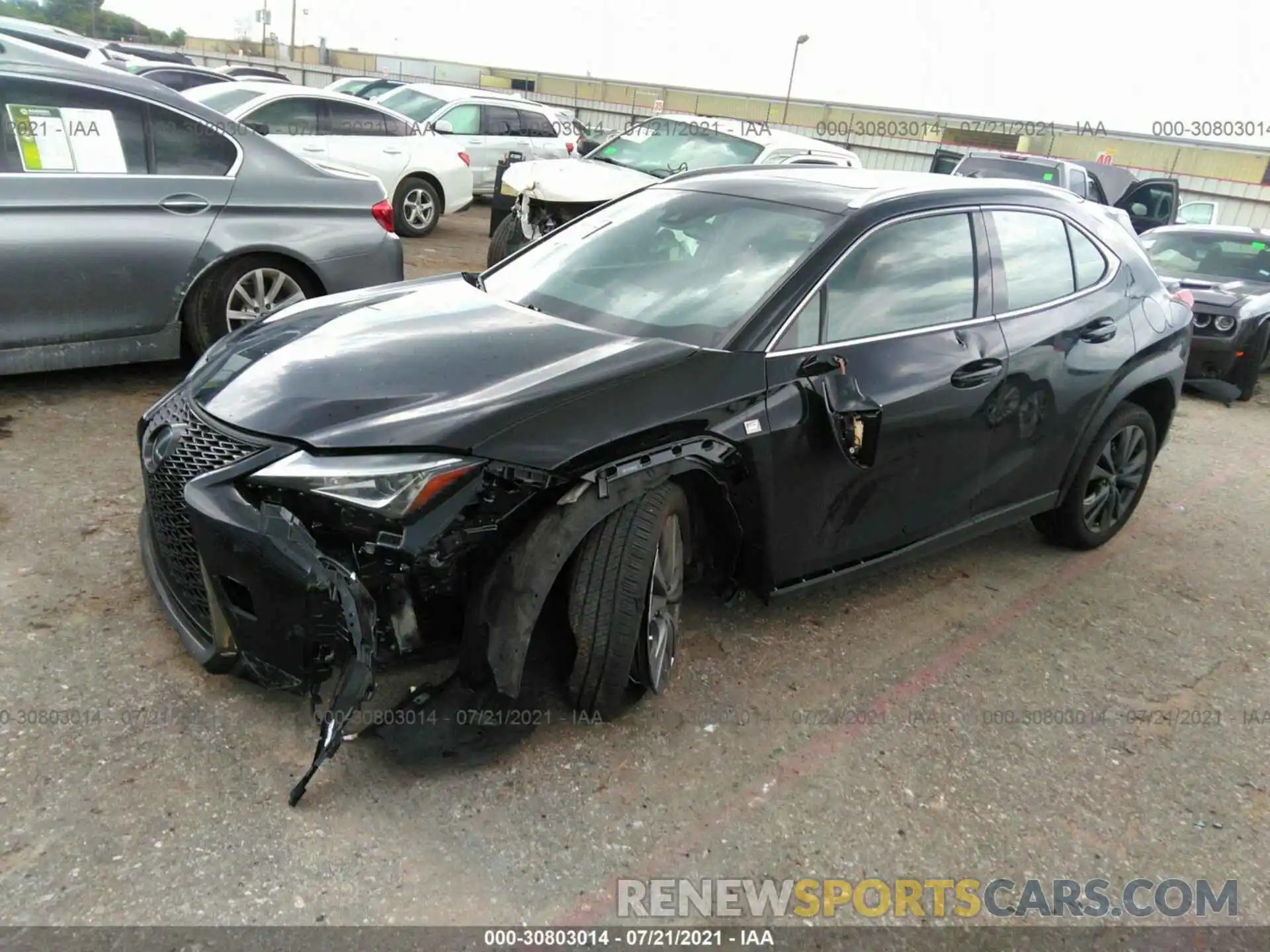 2 Фотография поврежденного автомобиля JTHE3JBH4M2037423 LEXUS UX 2021