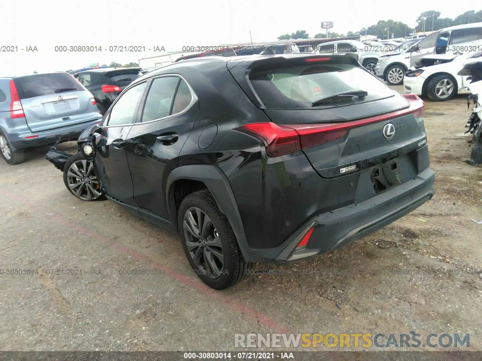 3 Фотография поврежденного автомобиля JTHE3JBH4M2037423 LEXUS UX 2021