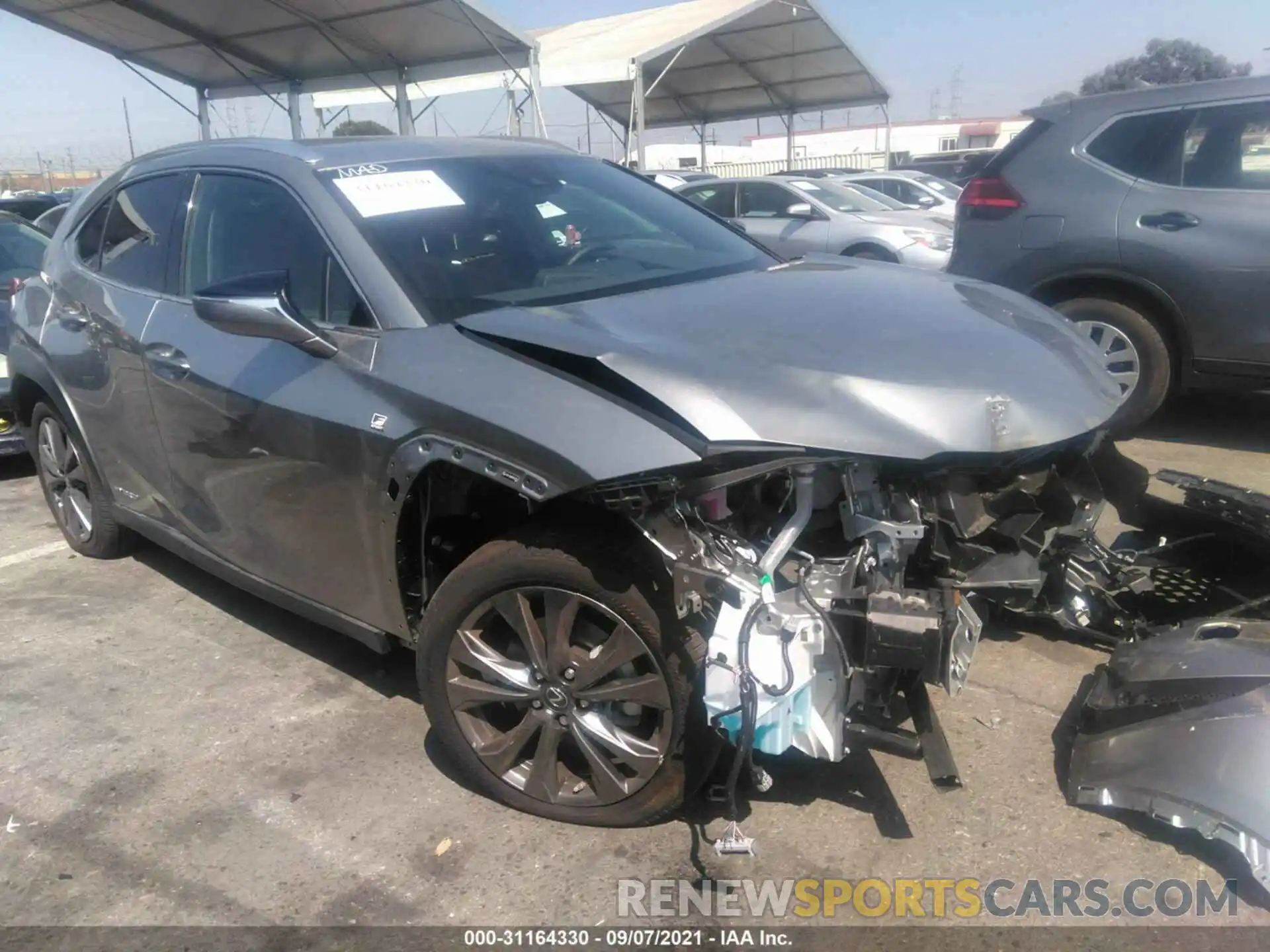 1 Photograph of a damaged car JTHE9JBH6M2043321 LEXUS UX 2021