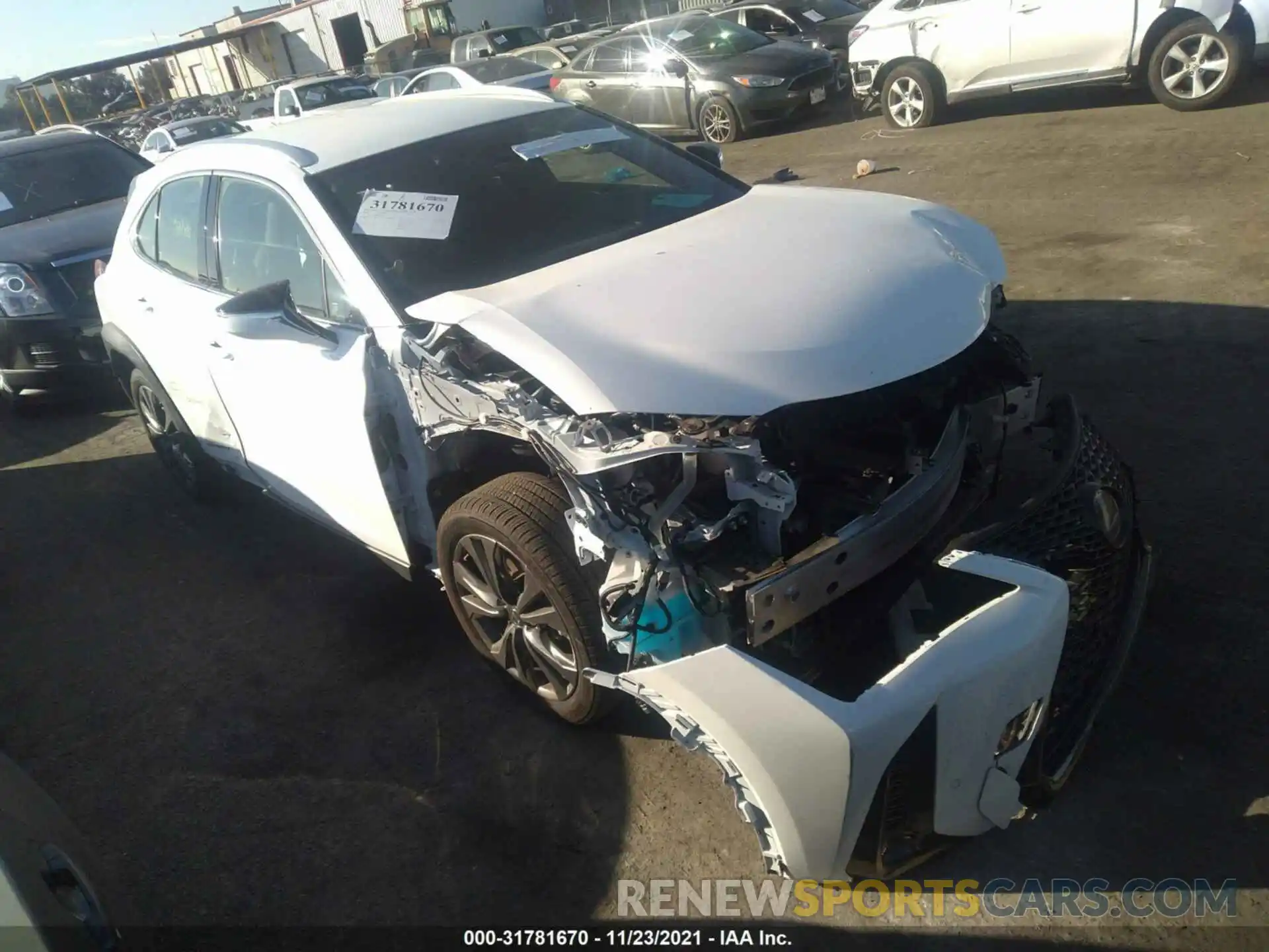 1 Photograph of a damaged car JTHE9JBHXM2041572 LEXUS UX 2021