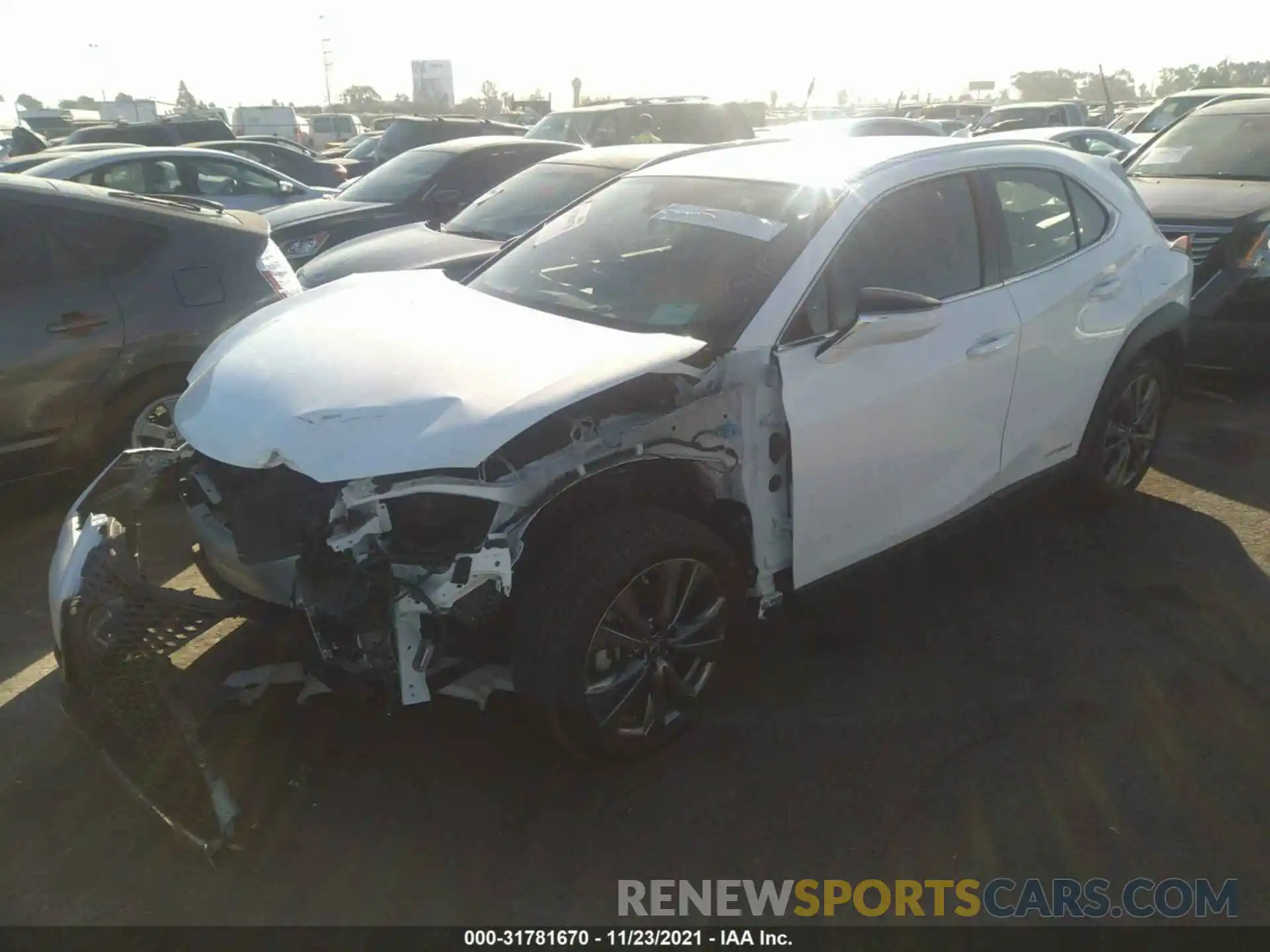 2 Photograph of a damaged car JTHE9JBHXM2041572 LEXUS UX 2021