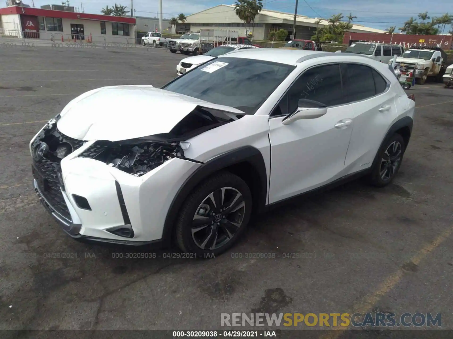 2 Фотография поврежденного автомобиля JTHX9JBH9M2041555 LEXUS UX 2021