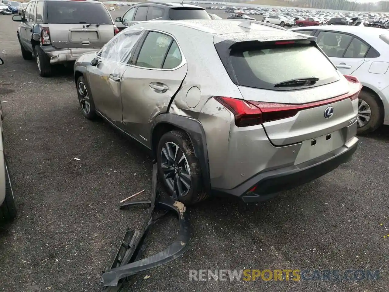 3 Фотография поврежденного автомобиля JTHU9JBHXK2019385 LEXUS UX 250H 2019