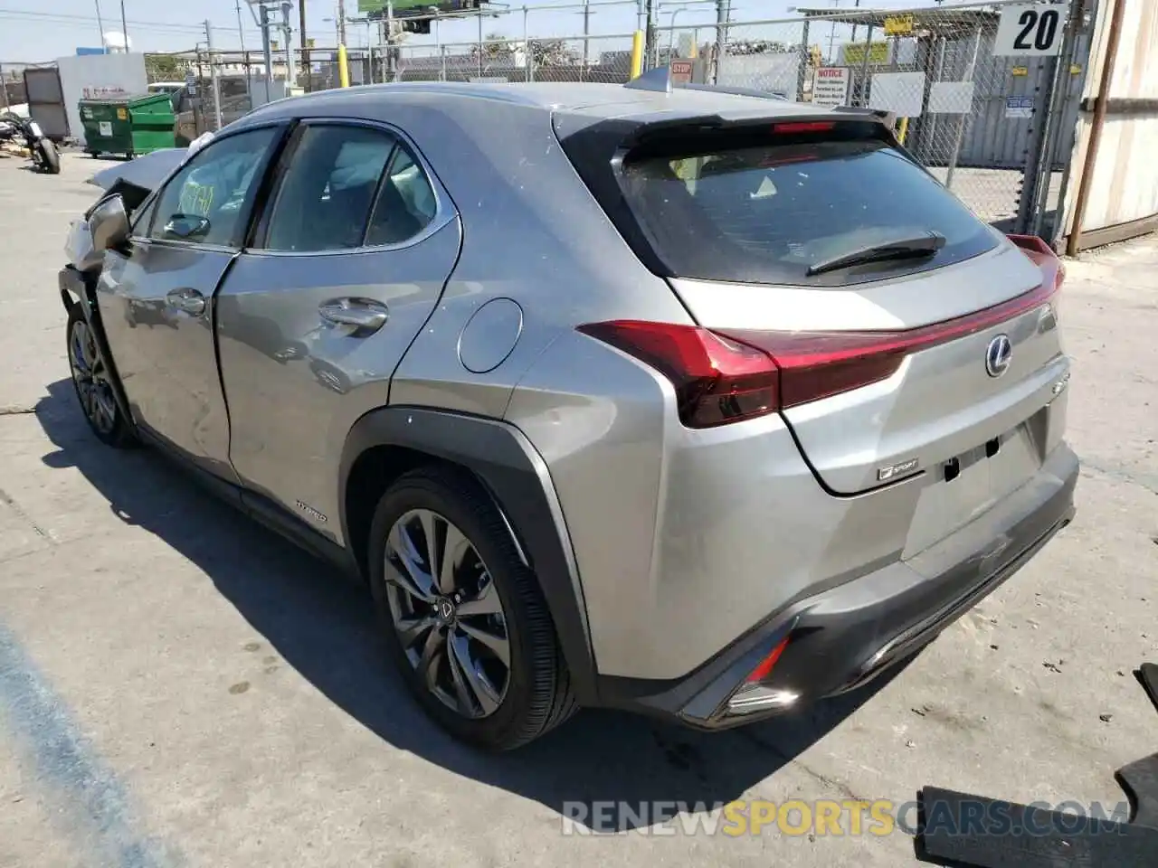 3 Фотография поврежденного автомобиля JTHE9JBH1L2036436 LEXUS UX 250H 2020