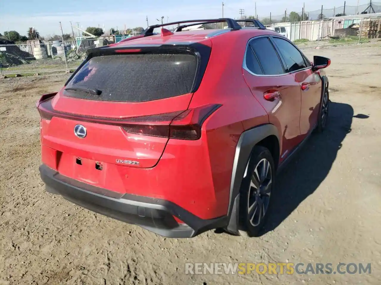 4 Фотография поврежденного автомобиля JTHP9JBH6L2022668 LEXUS UX 250H 2020