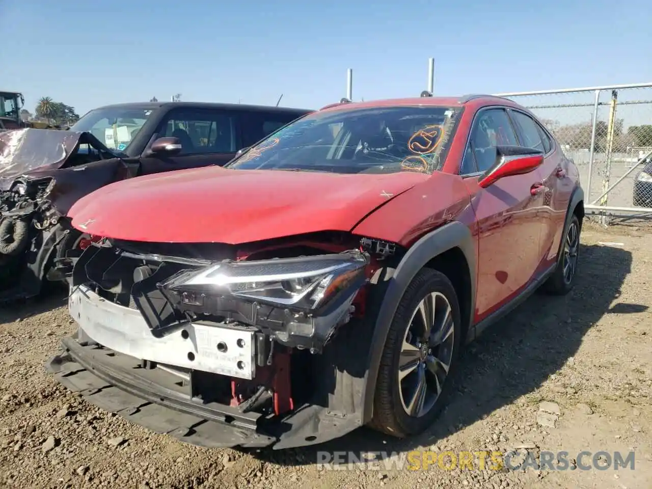 2 Фотография поврежденного автомобиля JTHP9JBH6L2023836 LEXUS UX 250H 2020