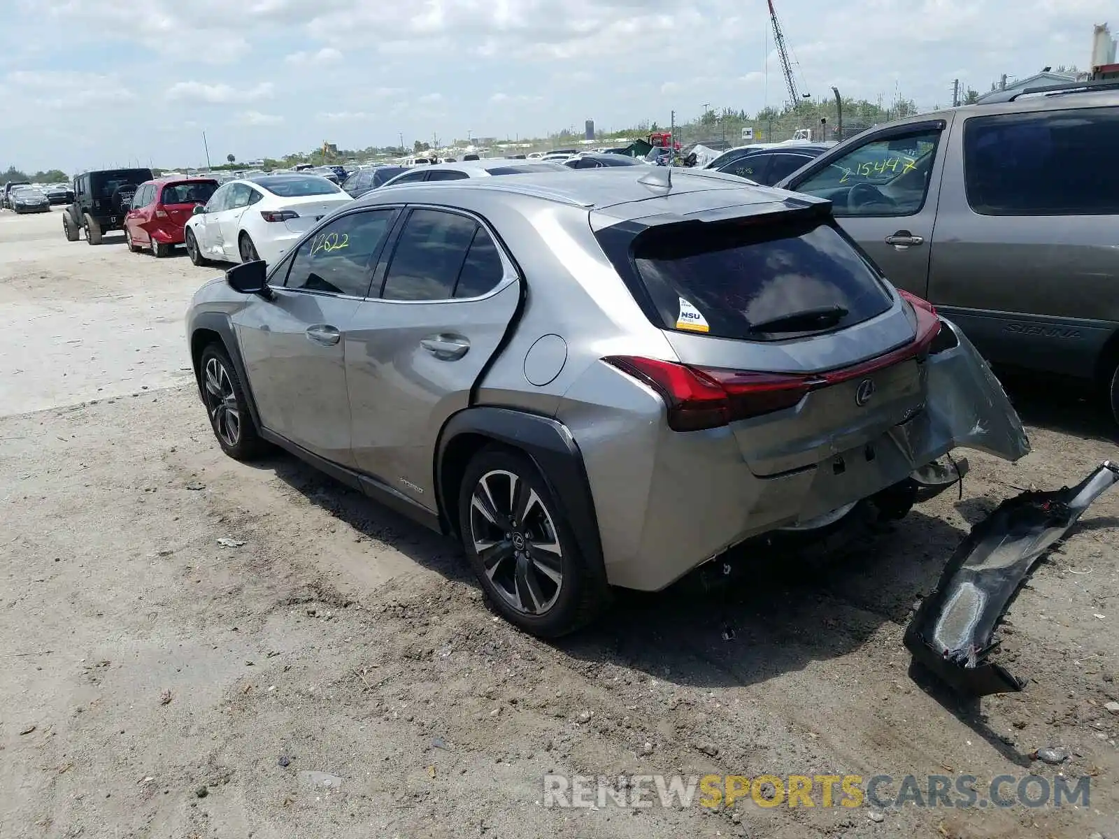 3 Photograph of a damaged car JTHX9JBH0L2032435 LEXUS UX 250H 2020