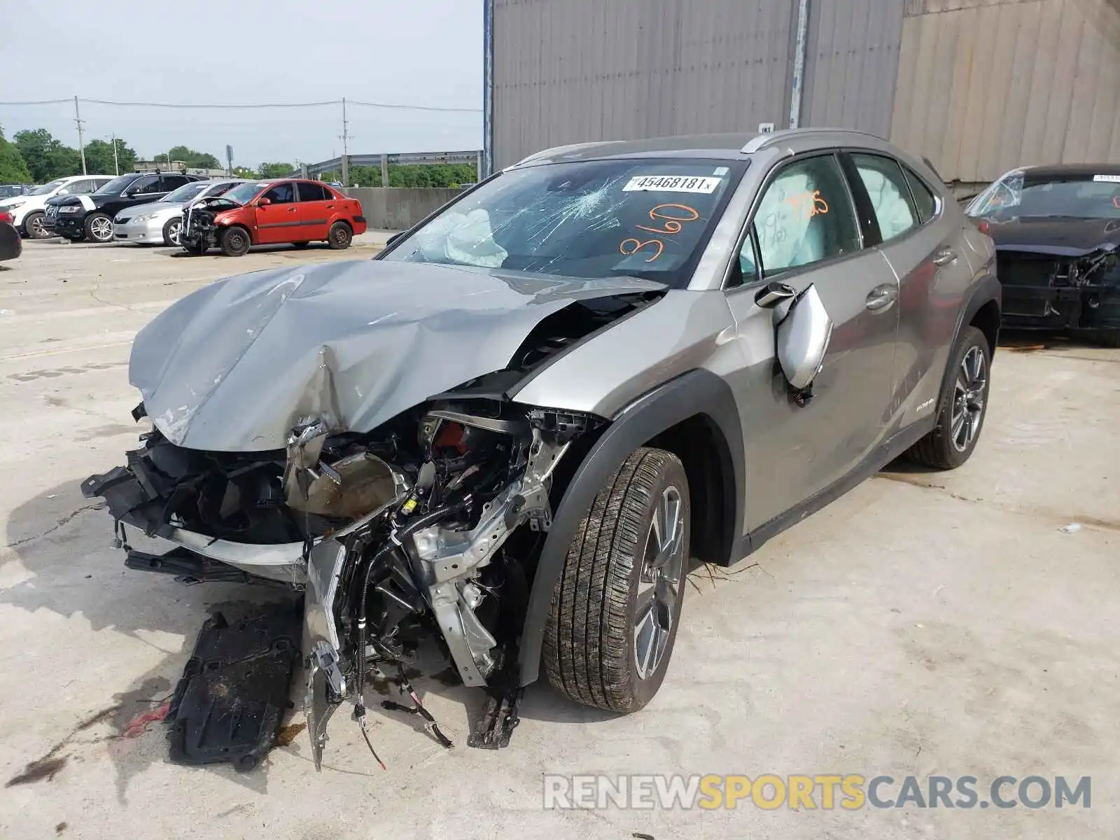 2 Фотография поврежденного автомобиля JTHX9JBH3L2036298 LEXUS UX 250H 2020