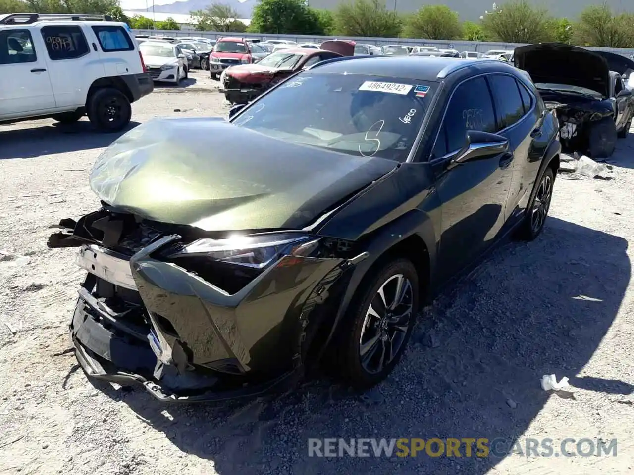 2 Фотография поврежденного автомобиля JTHX9JBH7L2032710 LEXUS UX 250H 2020