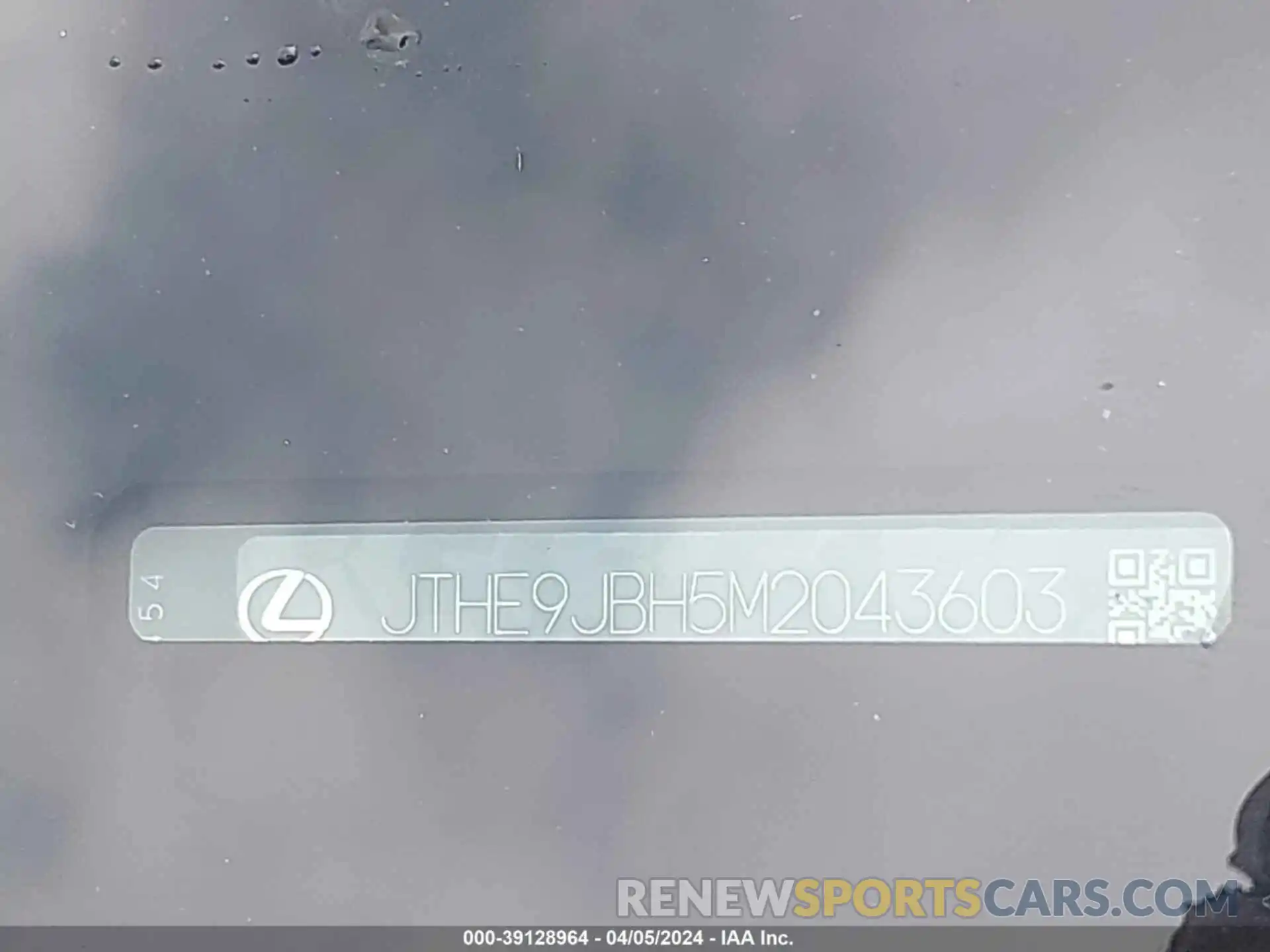 9 Photograph of a damaged car JTHE9JBH5M2043603 LEXUS UX 250H 2021