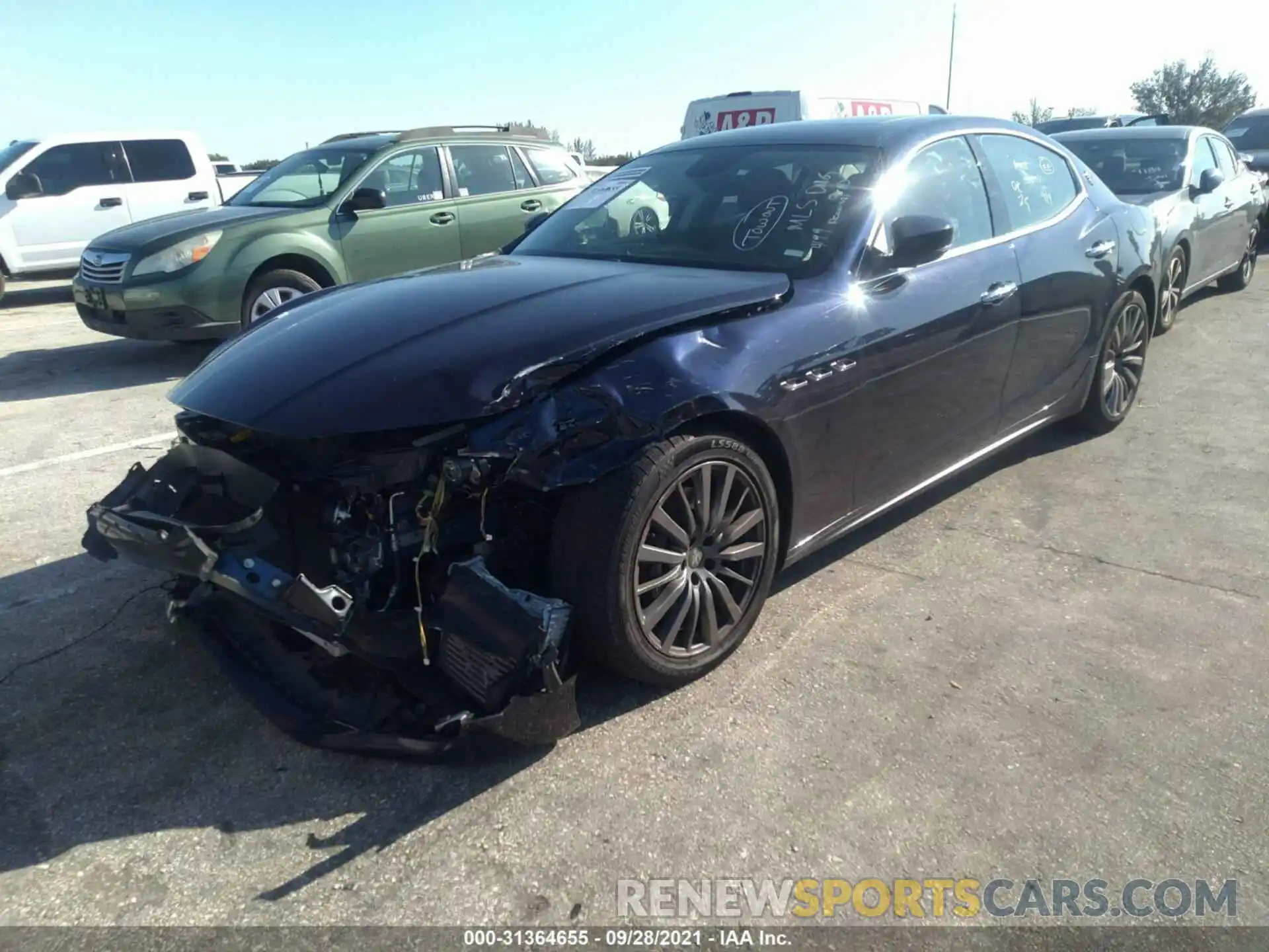 2 Photograph of a damaged car ZAM57YTAXL1344370 MASERATI GHIBLI 2020