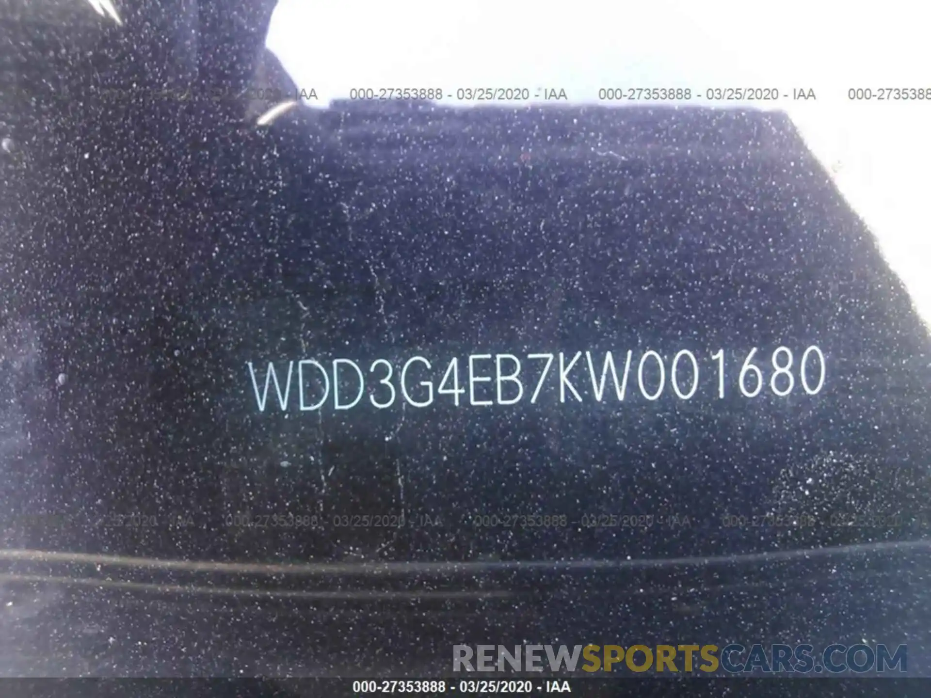 9 Фотография поврежденного автомобиля WDD3G4EB7KW001680 MERCEDES-BENZ A 2019