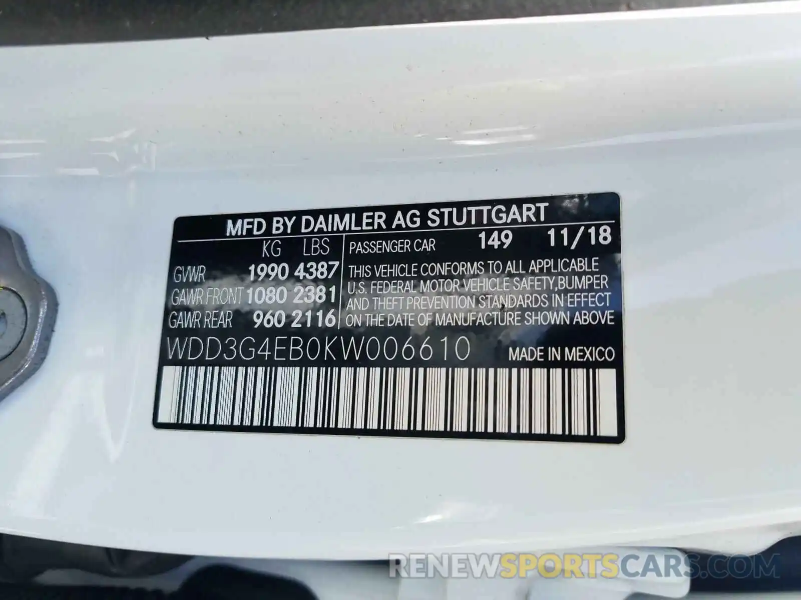 10 Photograph of a damaged car WDD3G4EB0KW006610 MERCEDES-BENZ A 220 4MAT 2019