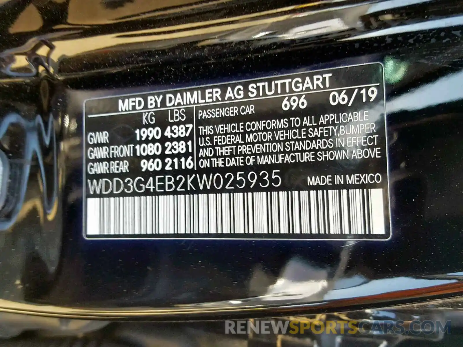 10 Photograph of a damaged car WDD3G4EB2KW025935 MERCEDES-BENZ A 220 4MAT 2019