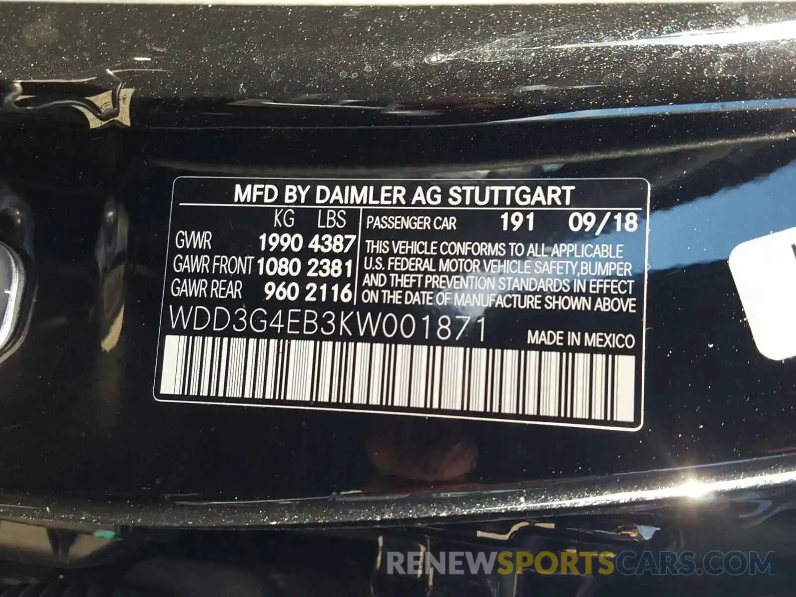 10 Photograph of a damaged car WDD3G4EB3KW001871 MERCEDES-BENZ A 220 4MAT 2019