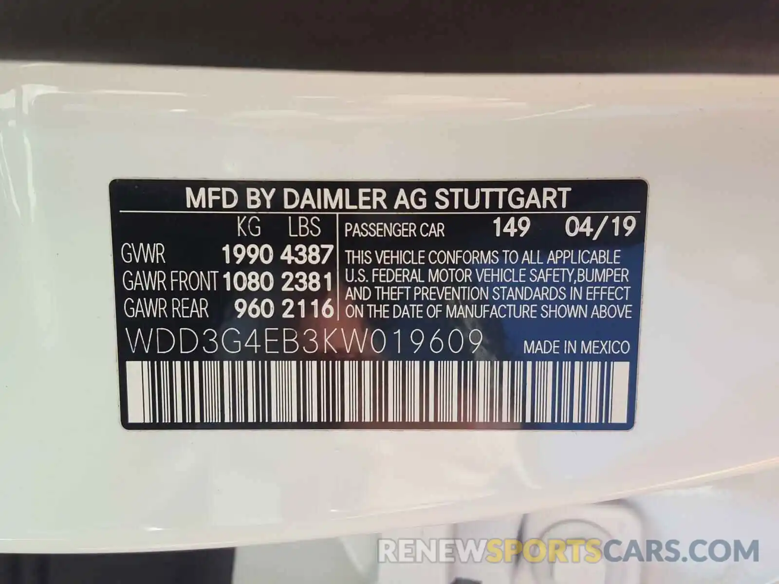 10 Photograph of a damaged car WDD3G4EB3KW019609 MERCEDES-BENZ A 220 4MAT 2019