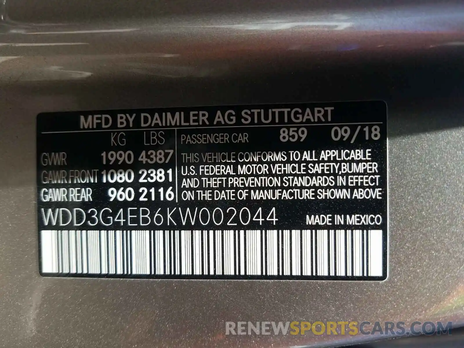 10 Photograph of a damaged car WDD3G4EB6KW002044 MERCEDES-BENZ A 220 4MAT 2019