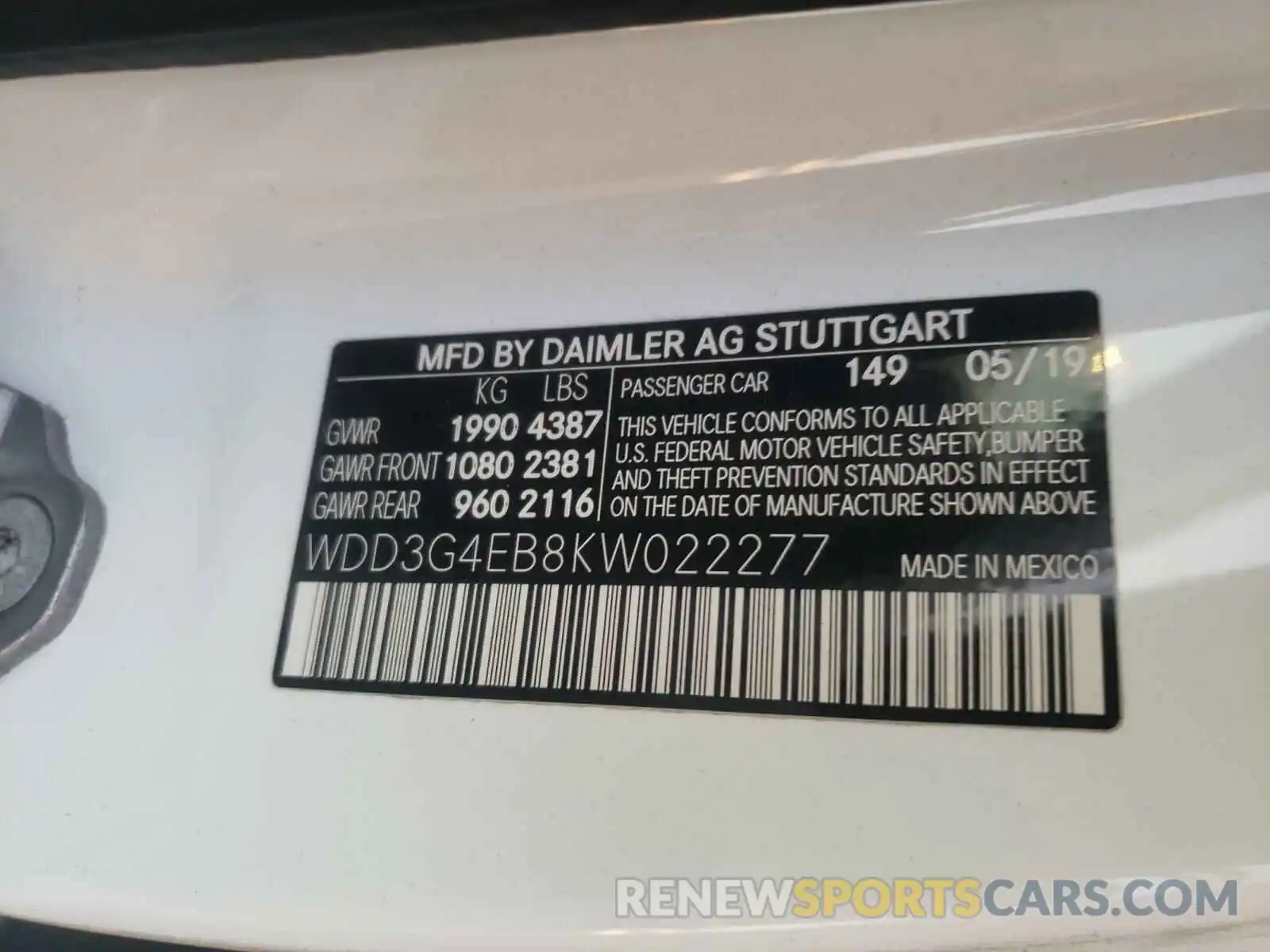 10 Photograph of a damaged car WDD3G4EB8KW022277 MERCEDES-BENZ A 220 4MAT 2019