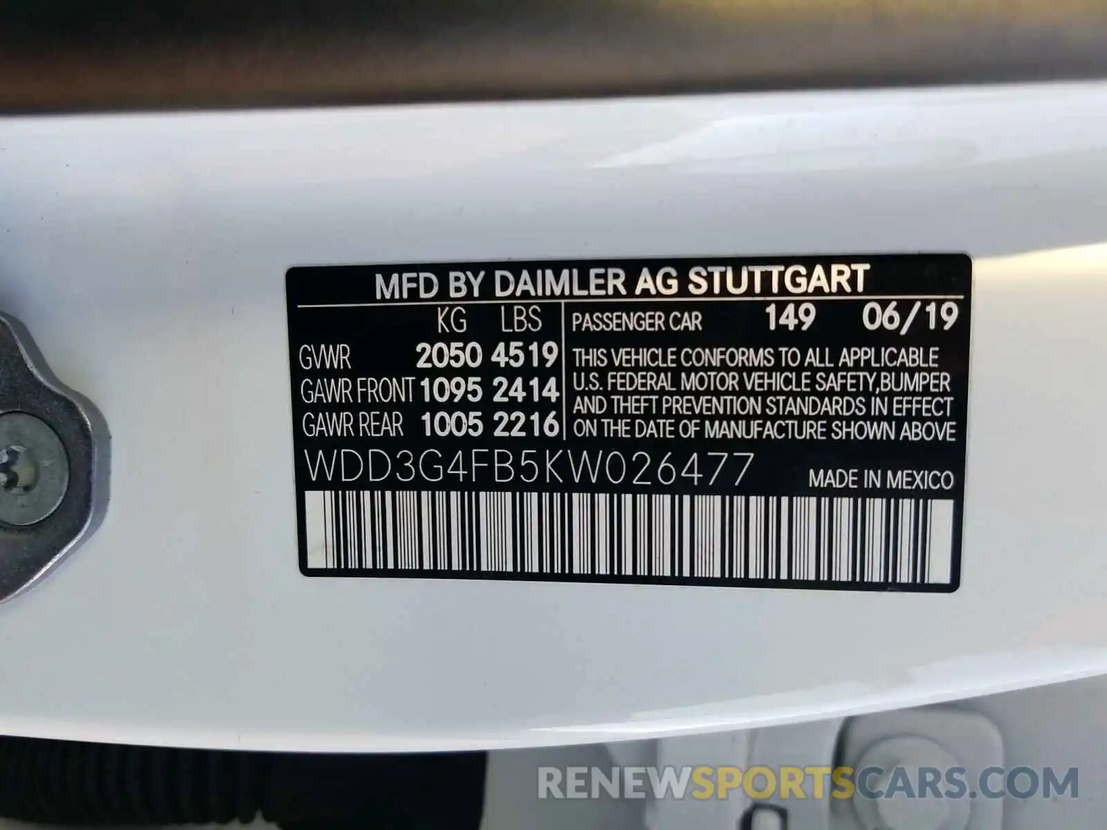 10 Photograph of a damaged car WDD3G4FB5KW026477 MERCEDES-BENZ A 220 4MAT 2019