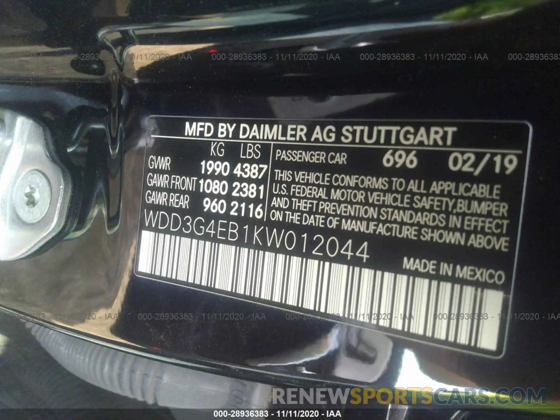 9 Photograph of a damaged car WDD3G4EB1KW012044 MERCEDES-BENZ A-CLASS 2019