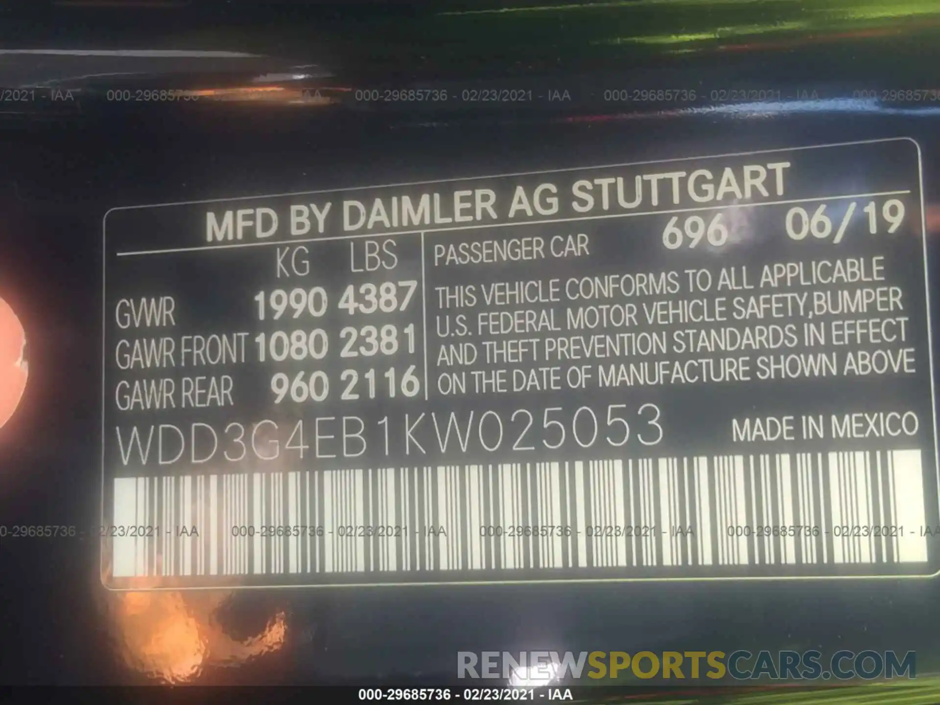 9 Photograph of a damaged car WDD3G4EB1KW025053 MERCEDES-BENZ A-CLASS 2019