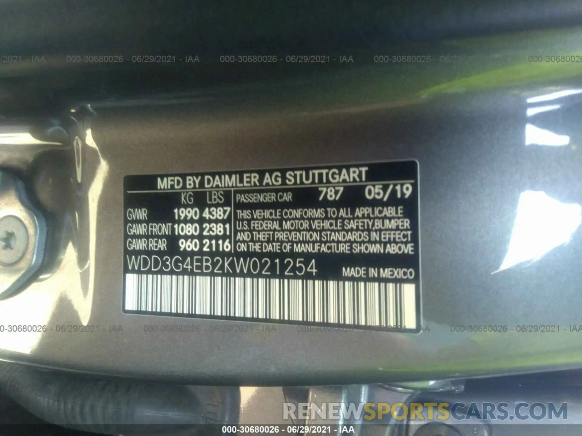 9 Photograph of a damaged car WDD3G4EB2KW021254 MERCEDES-BENZ A-CLASS 2019