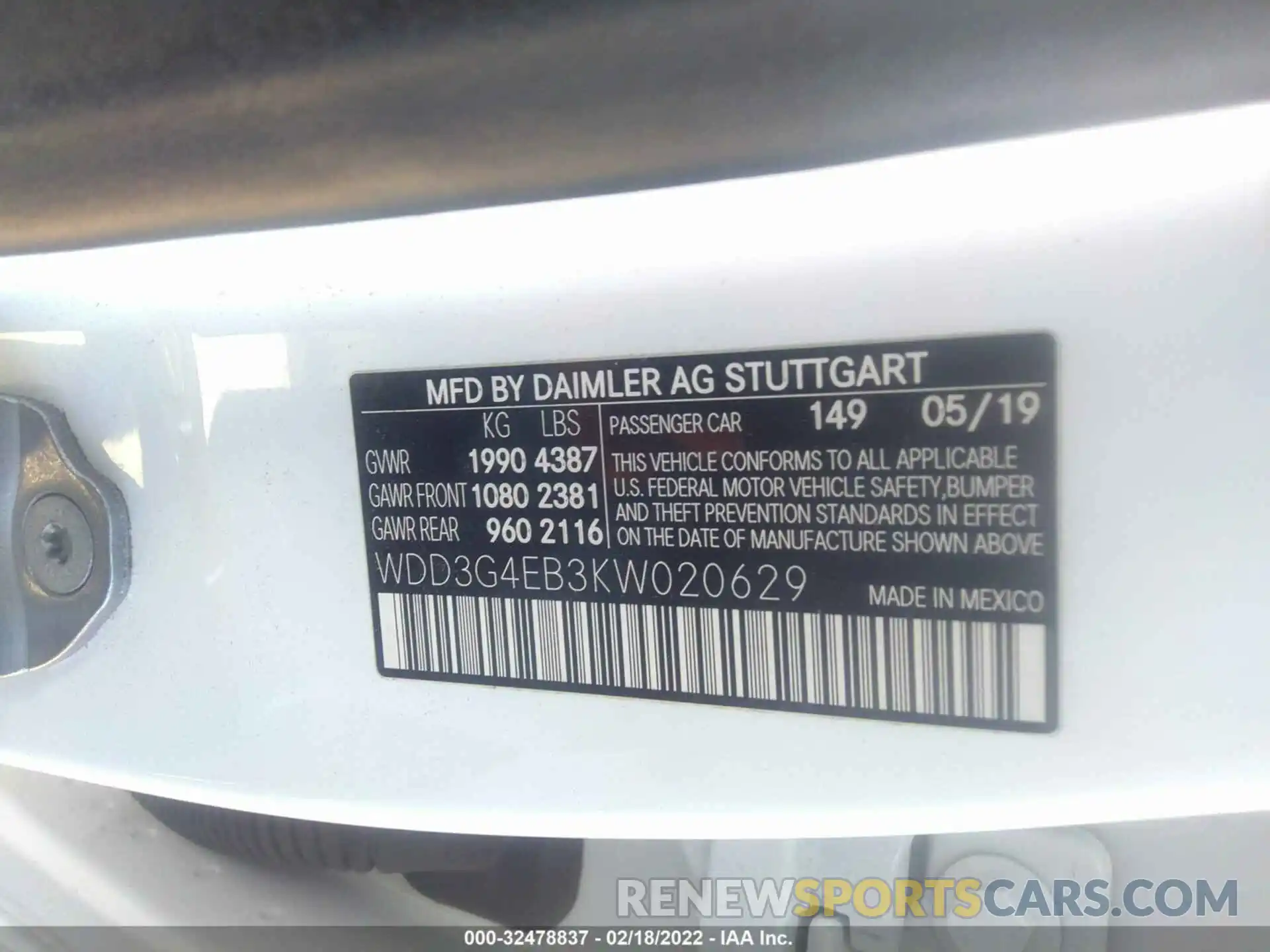 9 Photograph of a damaged car WDD3G4EB3KW020629 MERCEDES-BENZ A-CLASS 2019