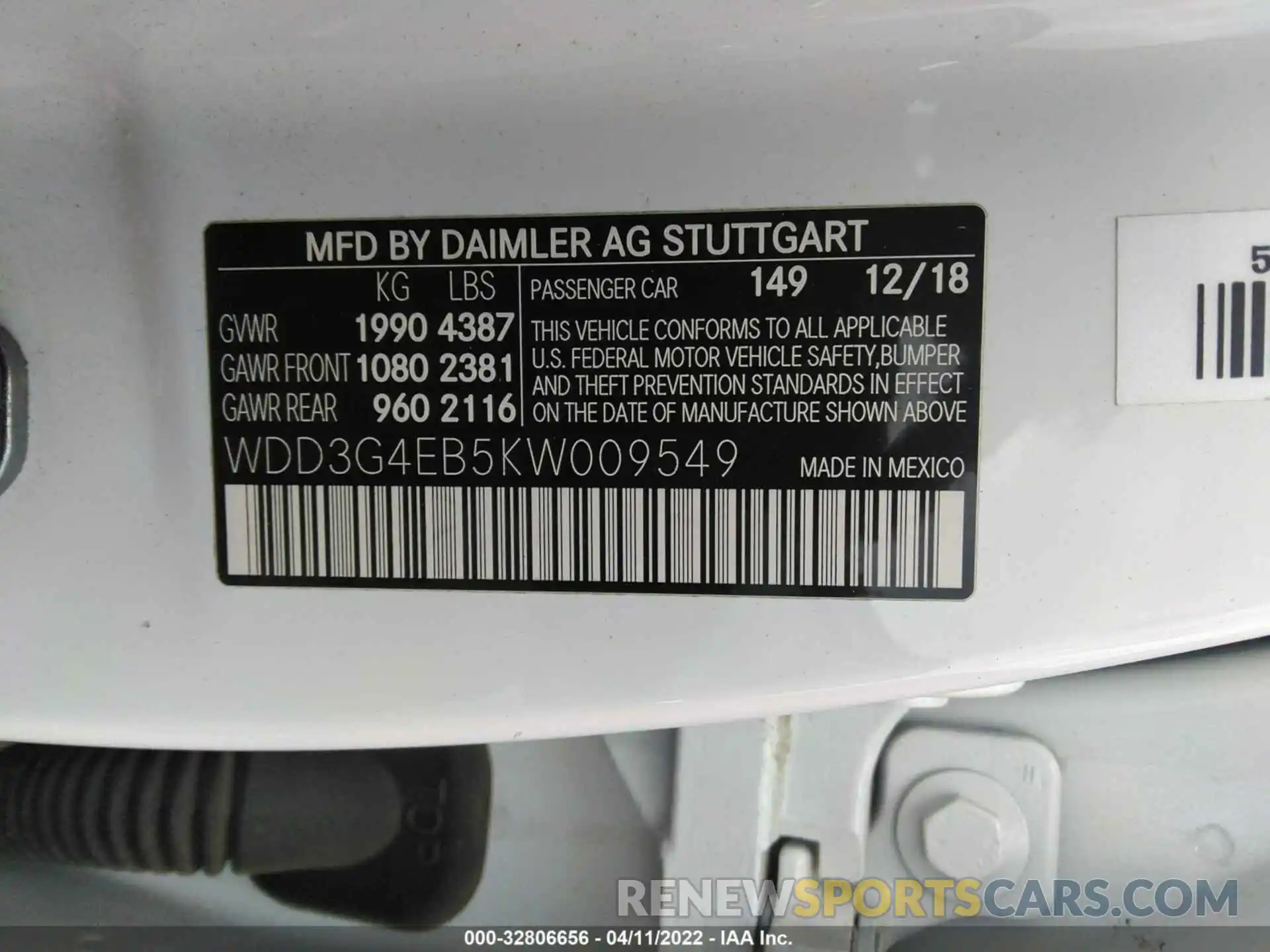 9 Photograph of a damaged car WDD3G4EB5KW009549 MERCEDES-BENZ A-CLASS 2019