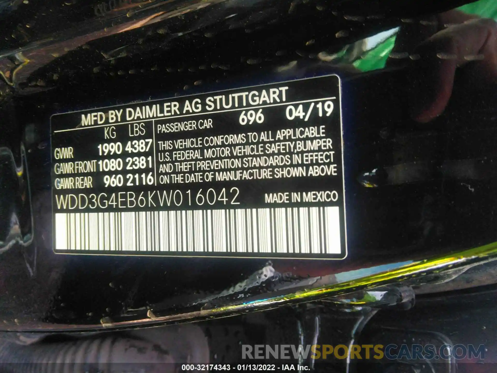 9 Photograph of a damaged car WDD3G4EB6KW016042 MERCEDES-BENZ A-CLASS 2019