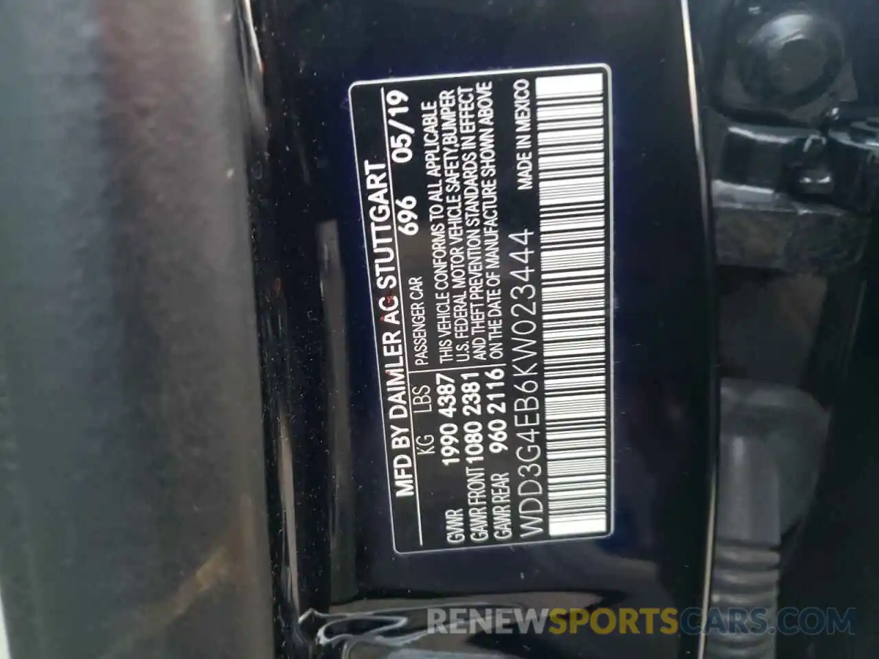 10 Photograph of a damaged car WDD3G4EB6KW023444 MERCEDES-BENZ A-CLASS 2019