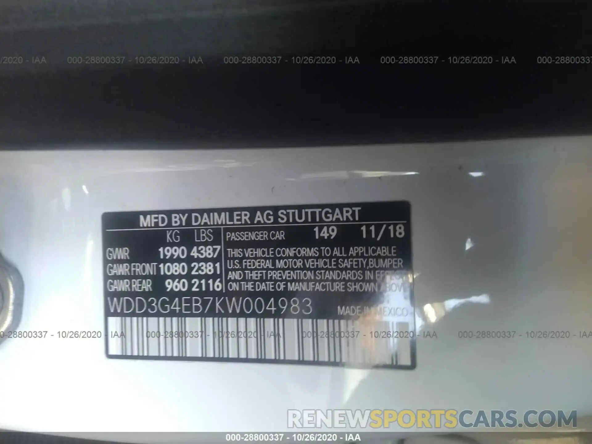 9 Photograph of a damaged car WDD3G4EB7KW004983 MERCEDES-BENZ A-CLASS 2019