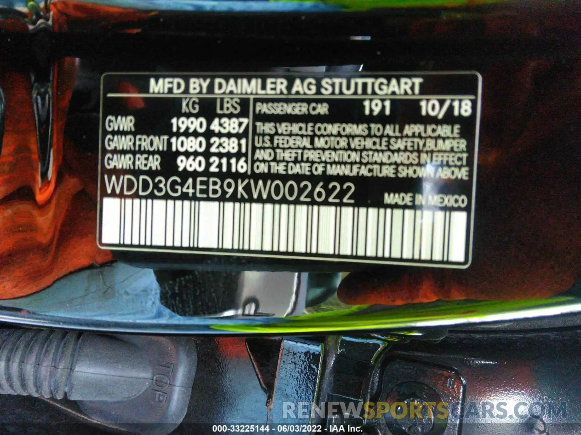 9 Photograph of a damaged car WDD3G4EB9KW002622 MERCEDES-BENZ A-CLASS 2019