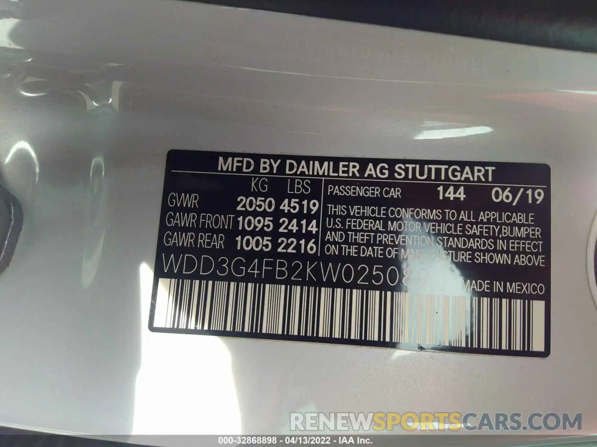 9 Photograph of a damaged car WDD3G4FB2KW025089 MERCEDES-BENZ A-CLASS 2019